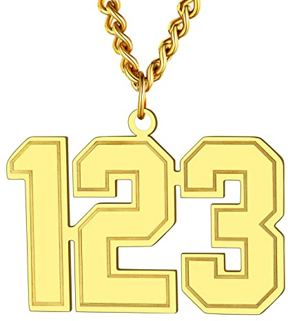 Supcare Edelstahl Zahlen Anhänger 0-999 Kette für Damen Herren Glückszahl Anhänger Personalisierte Halskette