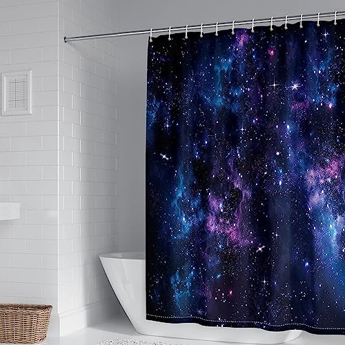 Badewanne Vorhang, Duschvorhang Edel Blau Lila Polyester Sternenklarer Himmel Badezimmer Duschvorhang 165X180cm