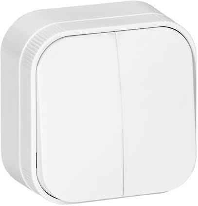 Miratic Interruttore a parete interruttore a doppia luce, design elegante, protezione IP20 per uso domestico e commerciale, ideale per interni (bianco)