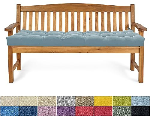 PHUSTJKL Bankauflage Bankkissen 180X40X6CM Sitzkissen für Bank rutschfeste Bankpolster Gartenbankkissen Rückenkissen Schaukel Stuhlkissen für Outdoor/Indoor Gartenmöbel Terrasse-Blau&Weiß
