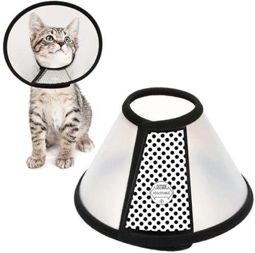 PHCOZY Collare Protettivo Gatto Collari Protettivi e Coni Collare Protettivo Forma Cono per Cane Gatto Ferita Recupero(Adatto a gattini e cuccioli)