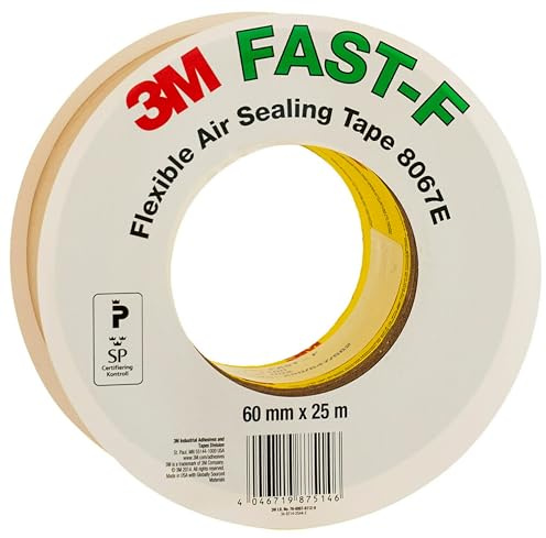 3M Cinta de sellado flexible elástica 8067E FAST-F, 60 mm x 25 m, 0,25 mm | marrón