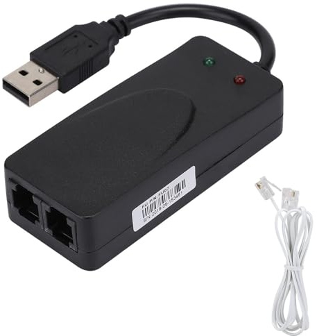 Modem Externe De Données De Fax Vocal USB 56k Avec Deux Ports, Modem Câble Compatible Avec Win 7/Win 8/Win 10/Win Xp Et Prend En Charge la Numérotation Automatique, la Numérotation Par Tonalité Et Imp