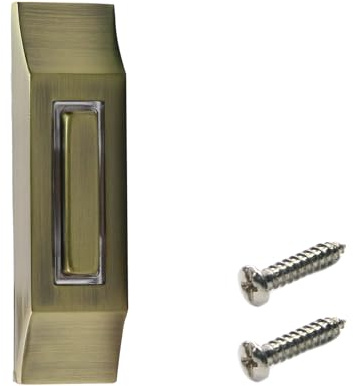 Mewutal Pulsante per campanello da 8,4 cm, resistente, con filo dorato, pulsante apriporta antico, in metallo, per casa e ufficio, con viti