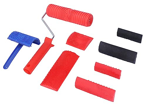Gummi-Holzmaserungswerkzeug, Handgehaltene Holzstruktur-Musterwalze, Holzmaserungs-Malwerkzeug-Set Für DIY-Wand-Boden-Dekoration