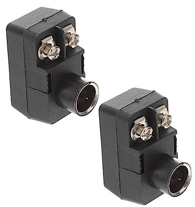 Housoutil 2pcs Tv Aerial Cable Connector, 300 to 75 Ohm Matching Adapter, F-type Male Coax Plug, Metal Abs, Black, for Tv Antenna Connections