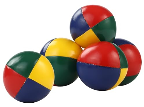 ZHYLUO 5er Set jonglierbälle,Jonglierbälle für Kinder, Freizeitsport Jonglierbälle, Wasserdicht, Kunstleder, ideal für Kinder, Anfänger und Profis