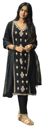 Kaari Women's Chikankari Kurta Set with Dupatta - Straight Fit | Chikankari Embroidery | Organza Dupatta | Straight Pant with Side Pocket | Kurta Set for Women