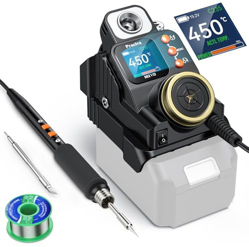 Lötstation, Preciva 50W Lötkolben Set Kabellose Tragbare Digitale Lötstation Temperatur einstellbar 90-450℃ (Keine Batterie)