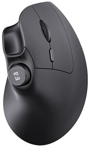 seenda Ergonomic Mouse Rechargeable, USB+Dual Bluetooth, MOU-302 Vertical Wireless Mouse with Volume Knob, Quiet Clicks, Multi-Device Cordless Mice Compatible for Windows, PC, Laptop, Mac OS, Black