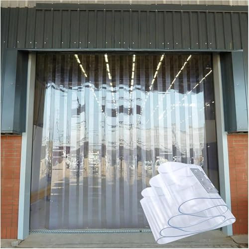 Transparenter PVC-Streifenvorhang für Türen, transparenter Kunststoff-Luvre-Vorhang mit 90 x 200 cm transparenten Streifen, ideal für den privaten oder gewerblichen Gebrauch