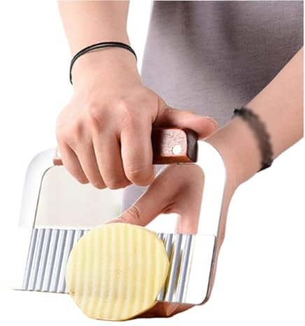 NJNNN Coupe-Frites ondulé en Acier Inoxydable, Coupe-Frites, Couteau à découper, for Pommes de Terre, Carottes, Chips et Fruits, 18,2 cm