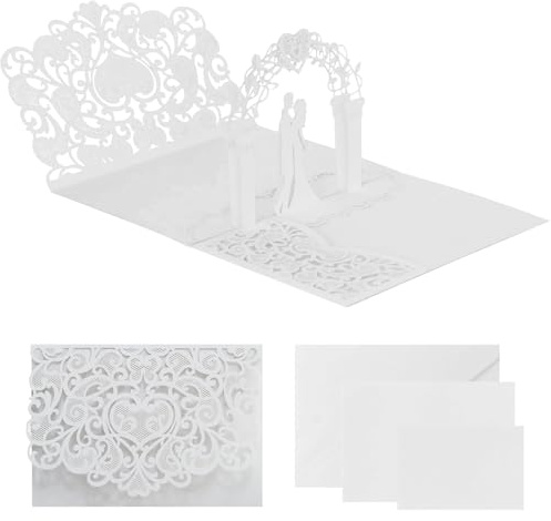 Alovez 3D Pop-Up Hochzeitskarte, elegante Glückwunschkarte zur Hochzeit, Hochzeitskarte 3D mit Umschlag, Hochzeitskarte Glückwunsch für Hochzeitstag, Verlobung