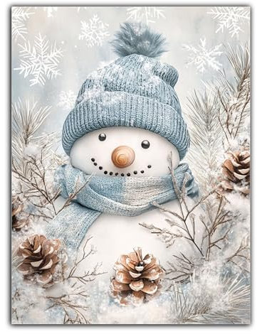 DIY Schneemann Diamond Painting Erwachsene Tannenzapfen Diamant Painting Bilder 20X30CM Diamond Painting Set für Erwachsene und Anfänger, Mosaikherstellung Bastelset Geschenke, Home Wall Decor Z6-785