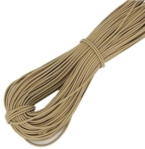 Cordón elástico colorido de 2 mm, banda elástica redonda para accesorios de costura, manualidades en el hogar, línea de goma caqui, material versátil para manualidades