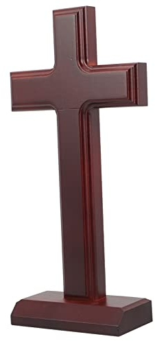 Alipis Holzkreuz Standkreuz aus Hochwertigem Holz für Tischdekoration für Wohnzimmer Schlafzimmer Geschenkideen und Besondere Anlässe und Bedeutungsvoll