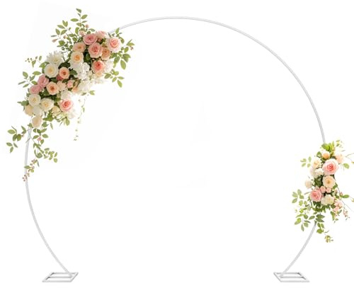 Fiita Soporte Redondo Dorado para telón de Fondo de 2.2M, Marco de Arco de Globos, Arco Grande de Metal para Boda, Aniversario, Fiesta de cumpleaños, Ceremonia de San Valentín, decoración de