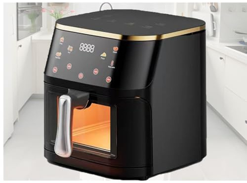 YIGECHENXIN Household Large Capacity Air Fryer, Touch Visual Electric Oven 110/220 Multi-Functional Suitable for Fried Chicken And Bread,visible