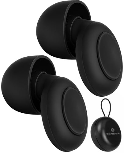 Senner Sleep Öronproppar för Sömn för Sidosovare, Mjuka Silikon Öronproppar mot Snarkning & Buller, SNR 21 dB, EN 352-2, 4 Storlekar XS/S/M/L, Återanvändbara, med Etui