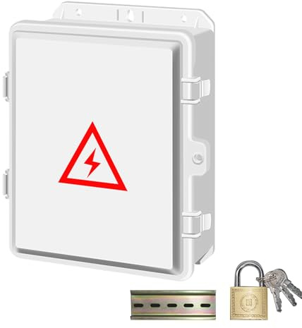 Boite de Derivation Electrique Exterieur, Coffret Etanche en Plastique ABS avec Couvercle À Charnière et Plaque de Montage pour Projet Électrique(21.5x25x10cm/8x10x4in)