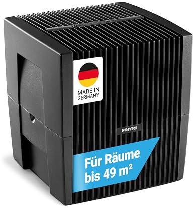 Venta Luftbefeuchter LW25 Classic Original, bis 49 m², sehr leise 21 dB(A), energieeffizient 2 Watt, großer 7 l-Tank, hygienische Kaltverdunstung ohne Filter