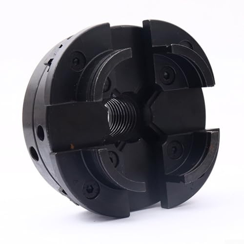 Mandrin à 4 mâchoires auto-centrant pour tour à bois, M33 x 3,5 mm / filetage 8TPI, mandrin à mâchoire métallique de précision compatible avec accessoires de tour, noir et rouge (M33 x 3,5 mm)