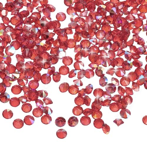 QUARKZMAN 16800 Pc Diamanti Finti In Acrilico Per Addobbi Nuziali, Cristalli Mini 3mm Per Decorazioni Tavoli Centrotavola Vasi Filler Perle (Rosso)
