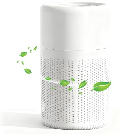 Portable Air Purifier with H13 True HEPA Filter for Home & Bedroom - USB Desktop Air Cleaner for Dust, Odours & Allergies - Quiet for Night Use & Features Aromatherapy Diffuser