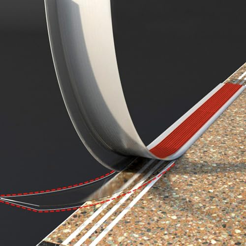SdaryWare Treppenkanten-Übergangsleiste mit Klebeband, rutschfeste PVC-Treppenkantenleiste/Abdeckleiste/Stufenkantenleiste aus Gummi für Holz- und Vinylböden im Innen- und Auß