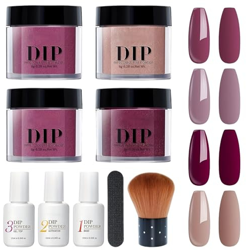 10 pièces/ensemble Kit de poudre à ongles 4 couleurs ensemble de liquide poudre à ongles avec activateur base et couche finition pour salon manucure French Nail Art bricolage la ma
