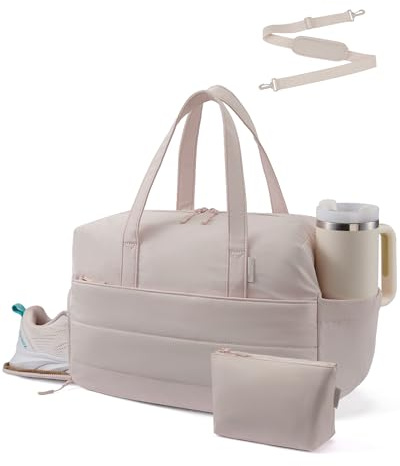 LOVEVOOK Resväska, sportväska, dam, Ljus beige, 16.5 Zoll