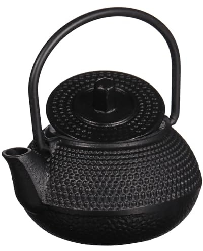 CANIGHT Adorno Tetera Pequeña de Hierro Fundido Negro, Resistente al Óxido y Saludable, Adecuado para Decorar Tu Hogar U Oficina Estilo Clásico y Sencillo