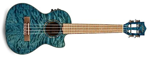 Lanikai, 4-saitige Ukulele, Sand, Blau, Chrom (QMBLCET)