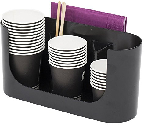 Alba RDVCUP - Portabicchieri in plastica e ABS, 27 x 13 x 17,5 cm, Colore: Nero