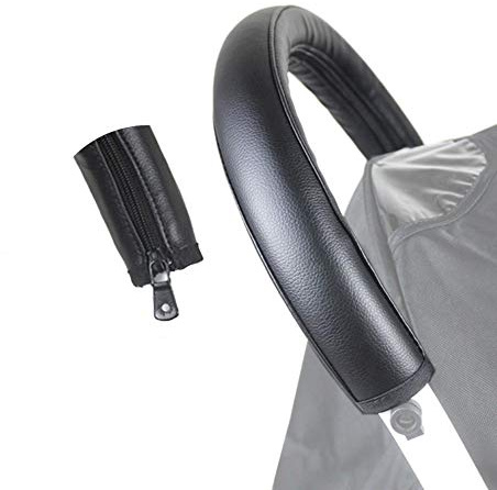 SeedFuture Bébé Protège-mains pour Poussettes Cuir Pu Noir, Accessoires de Poussette pour Babyzen Yoyo Yoya, Couvercles de Poignée de l'accoudoir de la Poussette
