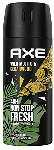 Axe Bodyspray Wild Mojito & Cedarwood Deo ohne Aluminium sorgt 48 Stunden lang für effektiven Schutz vor Körpergeruch 150 ml