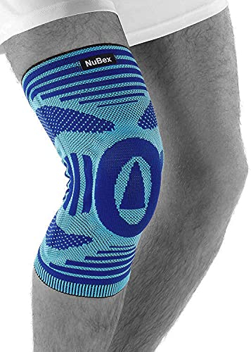 NuBex Kniebandage Premium Train N4 | Mit Patellapad & seitlichen Spiralstangen | Für Damen und Herren | Medizinische Knieorthese (S)