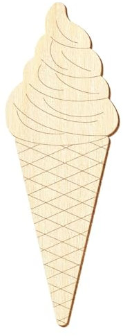 Cucurucho de helado de madera V3, decoración artesanal, 5-50 cm, paquete con 25 unidades, altura: 38 cm