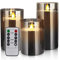 Flameless Led Candles Flickering, Real Wax Fake Wick,Battery Operated Candles with Timer Remote,Suit for Festival Wedding Home Party Halloween Decorations Grey
