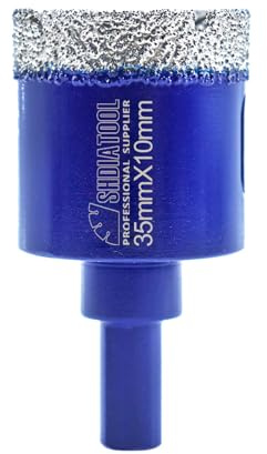 SHDIATOOL Diamant-Bohrkrone 35mm Dreieckschaft-Lochsäge für Porzellan Fliesen Marmor Keramik Granit