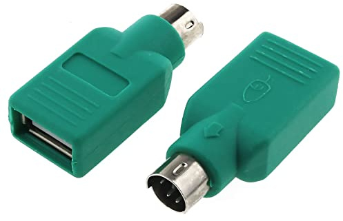 Adattatore USB a PS2 RLECS 2PCS Verde PS/2 Maschio a USB Femmina Adattatore Convertitore per Mouse e Tastiera