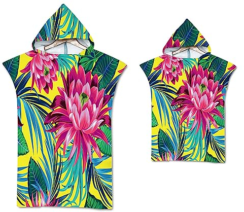MYSUNBAR Poncho Kapuze, Badeponcho Mikrofaser Strandtücher Bade Bademantel Schwimmen Surfing Sport Handtuch Badetuch Duschtücher Handtücher Für Damen Herren