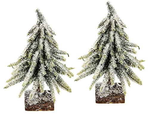 Künstlicher mini Tannenbaum geeist und beschneit auf Holzfuß Kunstschnee Kleiner Christbaum Tischdeko Dekoration Baum Kunsttanne Kleiner weißer Weihnachtsbaum Weihnachtsdeko Kunsttanne Tanne Advent