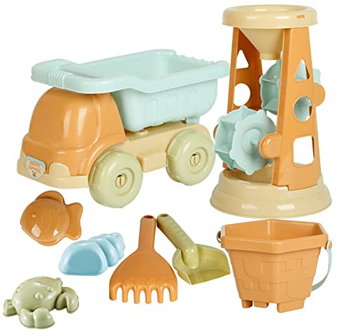 LICHENGTAI Kit de Jeu de Plage Enfant, Jouet de Sable Seau Plage Pelle Plage Moules à Sable Jouets Jouets de Sable Seau Plage Enfant Seau Pelle Rateau Jeux de Plage Cadeau pour Enfants