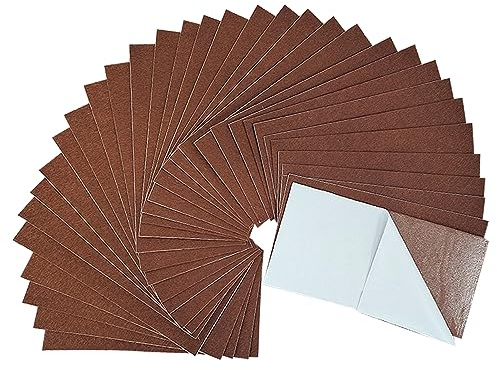 Jtnohx fogli di feltro autoadesivo, 33 pezzi 10 x 20cm tessuto in feltro adesivo, colori assortiti pannolenci rigido per artigianato fai da te, cucito, decorazione della scuola(Marrone)
