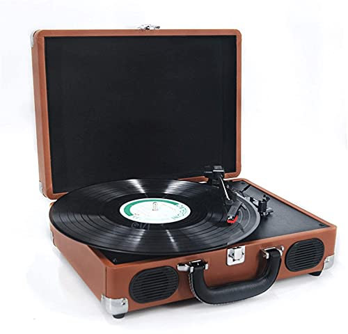 ROLTIN Tourne-Disque rétro Vintage Valise Design Tourne-Disque pour la décoration de la Maison, Tourne-Disque Vinyle 3 Vitesses Platine avec S