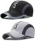 Baseball Cap Herren Damen, 2 Stücke Sports Mesh Baseball Cap, Baseballkappe Verstellbare, Outdoor Baseballkappe, Atmungsaktiv Mesh Basecap zum Damen, Herren, Draussen, Sport und Reisen(Schwarz, Grau)