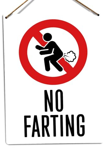 No Farting - Metal Wall Sign Plaque (Small - Twine)