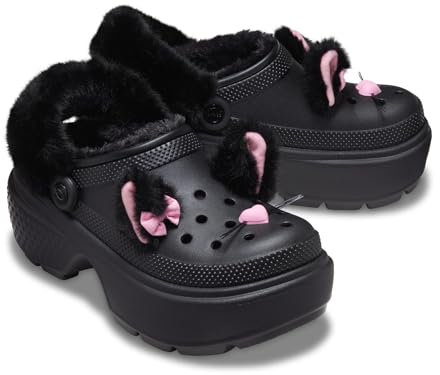Crocs Unisex-Erwachsene Stomp Lined Clogs, Schwarze Katze, 41/42 EU