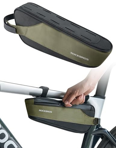 ROCKBROS Fahrradtasche Reflektierende Rahmentasche Werkzeugtasche Fahrradzubehör Große Kapazität von 1,4L für Mountainbikes, Rennräder, Gravelbikes